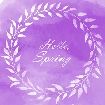 Hello spring early days of spring watercolor illustration Stock Illustration