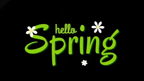 Hello Spring Floral Background with Welcome Greeting and Blooming Flowers 4K Stock Footage 332262516