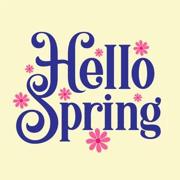 Hello Spring floral design template. Hello Spring hand drawn Stock Illustration