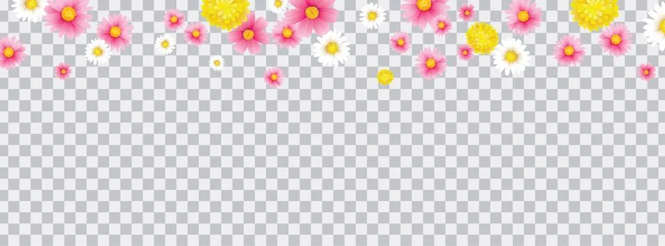 Hello spring flower frame with transparent isolated background. Use for cover Stock Illustration