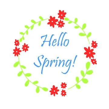 Hello spring frame Stock Illustration
