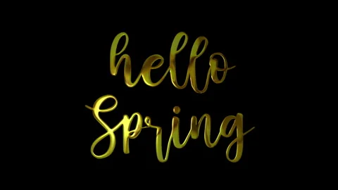Hello Spring Gold Handwriting Text Animation. Video stock 290823277
