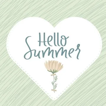 Hello Spring hand drawn. Lettering spring season Stock Illustration