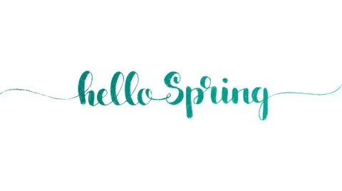 Hello Spring hand lettering Stock Illustration