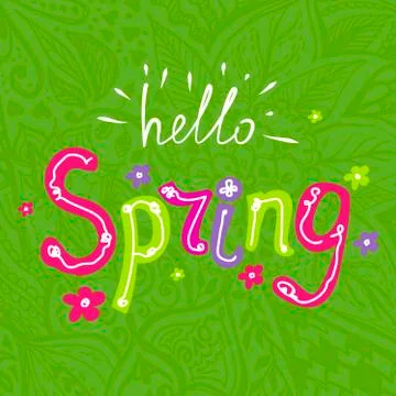 Hello spring Stock Illustration