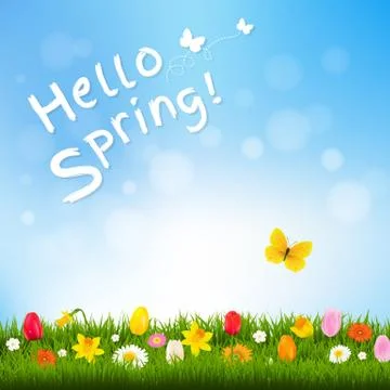 Hello Spring Stock Illustration