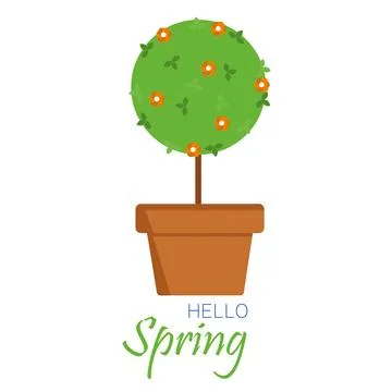 Hello spring. Stock Illustration