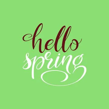 Hello spring inscription Stock-Illustration