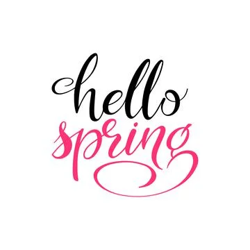 Hello spring inscription Stock Illustration