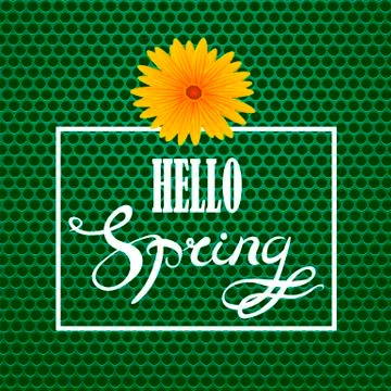 Hello Spring Lettering Design Illustrazione stock