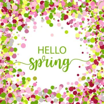 Hello Spring lettering design. Vector illustration EPS10 Stock Illustration