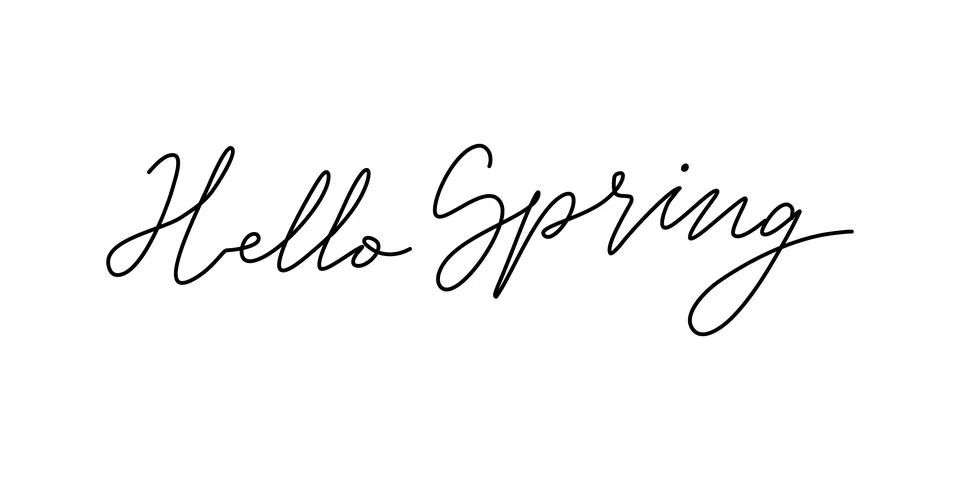 Hello Spring lettering Stock Illustration