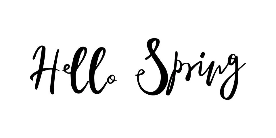 Hello Spring lettering Stock Illustration