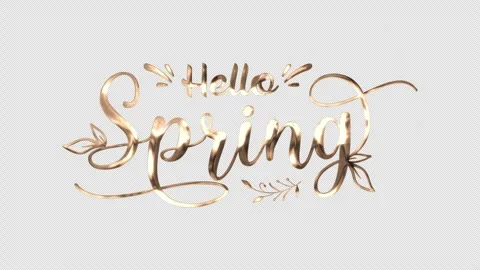 Hello Spring Lettering Text Animation with leaf. Handwriting animation Stock Footage 313817455