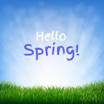 Hello Spring Poster Stock Illustration