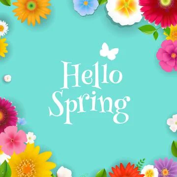 Hello Spring Poster Stock Illustration