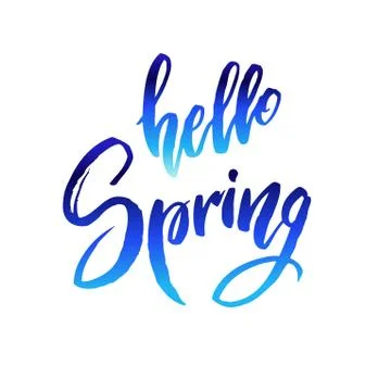 Hello spring quote. Stock Illustration