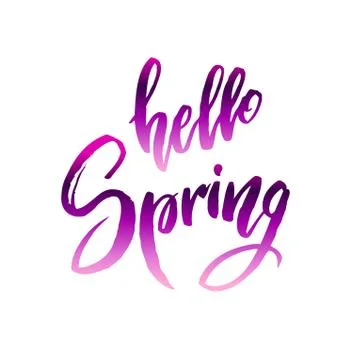 Hello spring quote. Stock Illustration