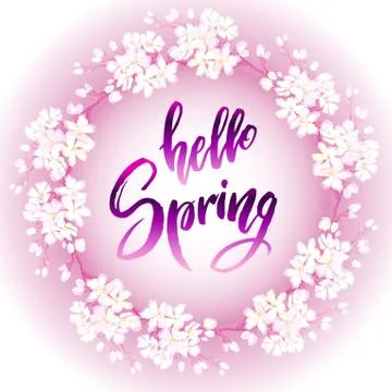Hello spring quote Stock Illustration