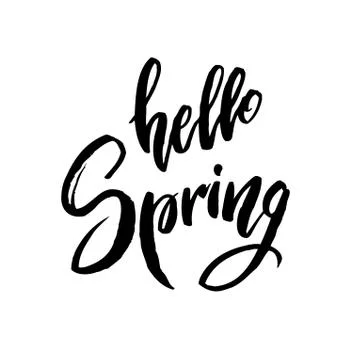 Hello spring quote. Ilustración de archivo