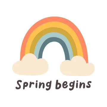 Hello spring quotes. Floral springtime hand drawn prints design. Positive Stock Illustration