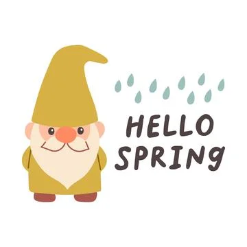 Hello spring quotes. Floral springtime hand drawn prints design. Positive Stock Illustration