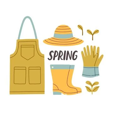 Hello spring quotes. Floral springtime hand drawn prints design. Positive Stock Illustration