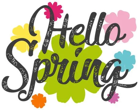 Hello spring text banner Stock Illustration