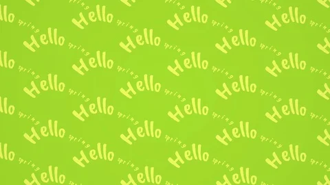 Hello spring text kinetic typography. Springtime greeting banner, blossom season Stock Footage 128554264