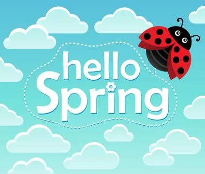 Hello spring theme image Stock Illustration