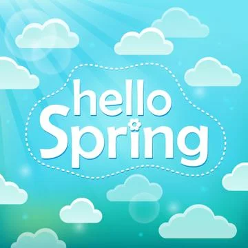 Hello spring theme image Stock Illustration