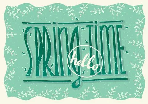 Hello spring time Stock Illustration