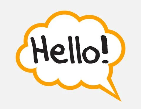 Hello sticker in retro style Stock Illustration