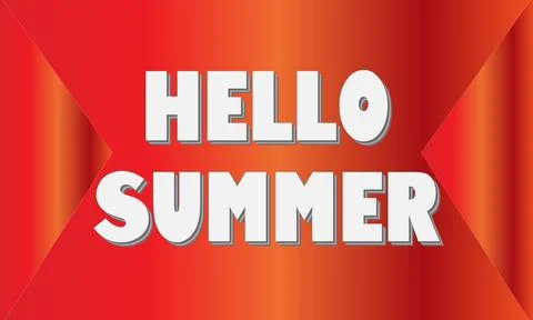 Hello Summer 2026 Creative 3D Typography on Vibrant Colorful Background 스톡 일러스트