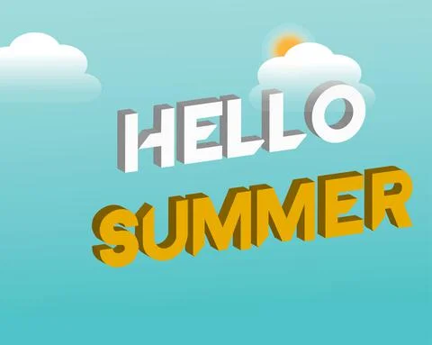 Hello summer in 3d background Stock Illustration