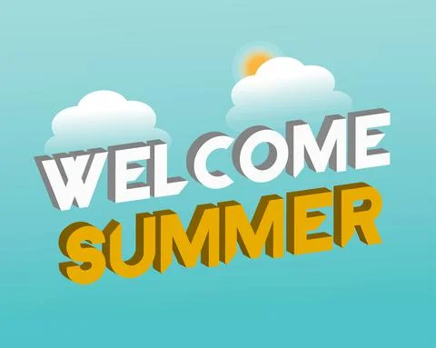 Hello summer in 3d background Stock Illustration