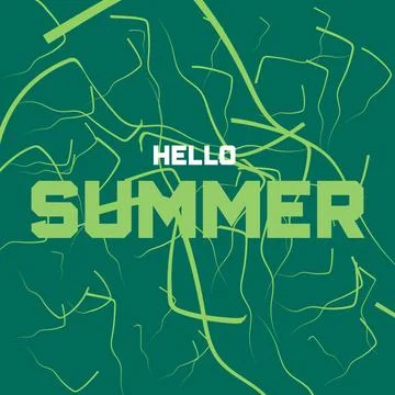 Hello Summer Abstract Green Vector Graphic 스톡 일러스트