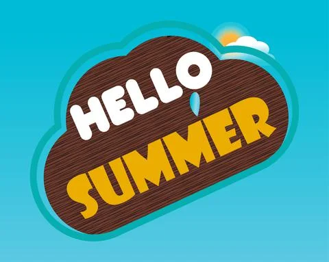 Hello summer abstract vector colorful design background Stock Illustration