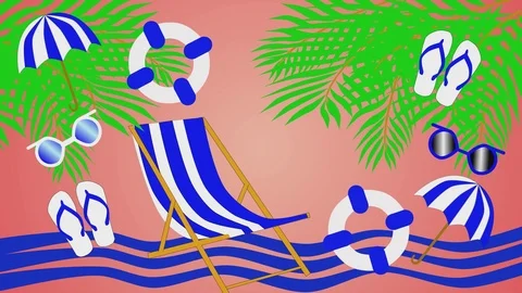 Hello summer. Animation postcard. Stock Footage 108484472