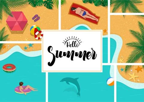 Hello Summer Background Illustrazione stock
