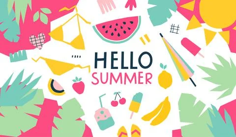 Hello summer background Stock Illustration
