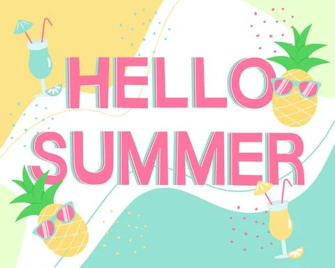 Hello summer banner Stock Illustration