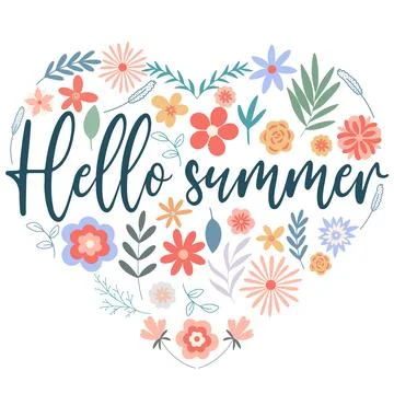 Hello summer banner Stock Illustration