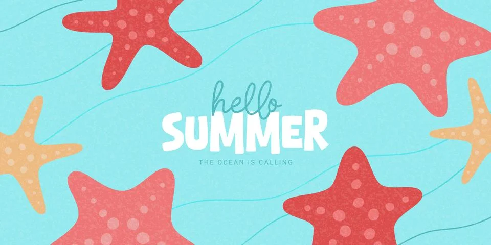 Hello Summer banner template イラスト素材