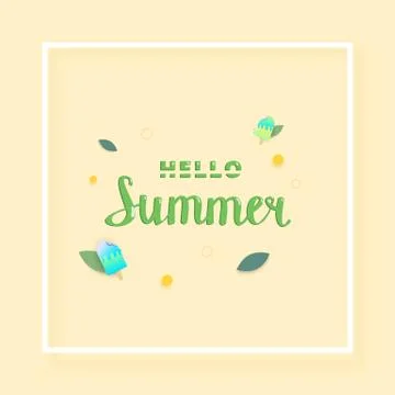 Hello Summer banner. Vector illustration. Stock Illustration