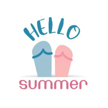 Hello summer beach sneaker the web icon illustration for mobile apps Stock Illustration