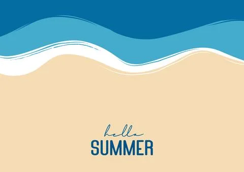 Hello summer beach top view travel and vacation background. Use for banner .. Stock Illustration