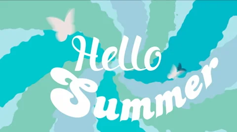 Hello Summer. In blue colors. Stock Footage 49934627