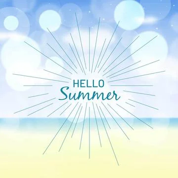 Hello summer blurred concept Stock Illustration