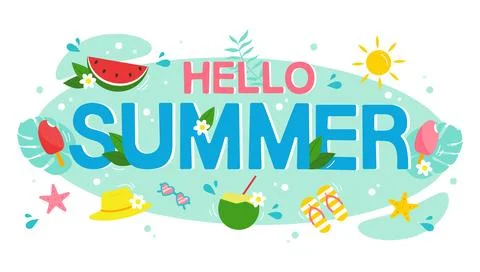 Hello summer bright background for banners design Stock Illustration